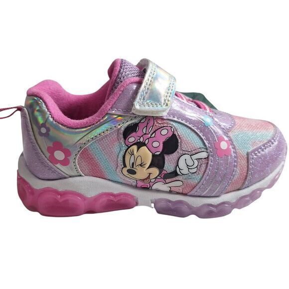 Disney shoes for girls sneakers with LED light without laces Pink Size 7 (15cm) - Picture 10 of 16